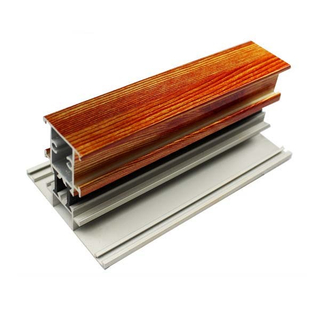T Shape Wood Finish Aluminium Profiles Length Customized for Windows and Doors 